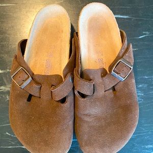 Birkenstock Boston brown suede sz 38